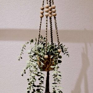 🍃 Suspension en corde tressée brun clair